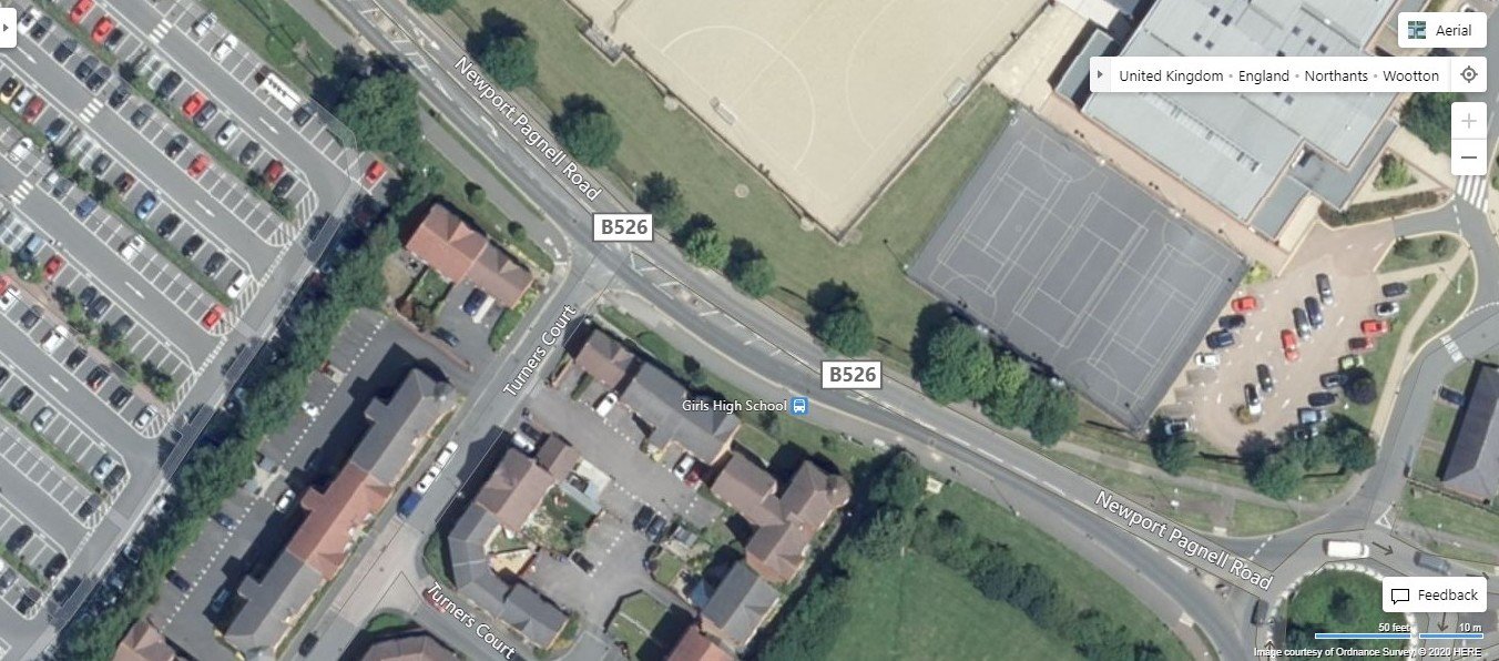 Satellite image of building location